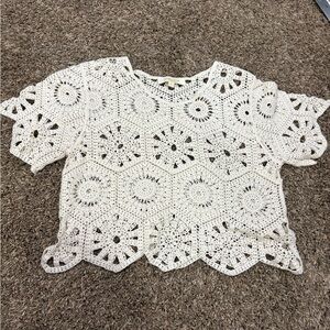 Rebellion Cream Crochet Lace Blouse